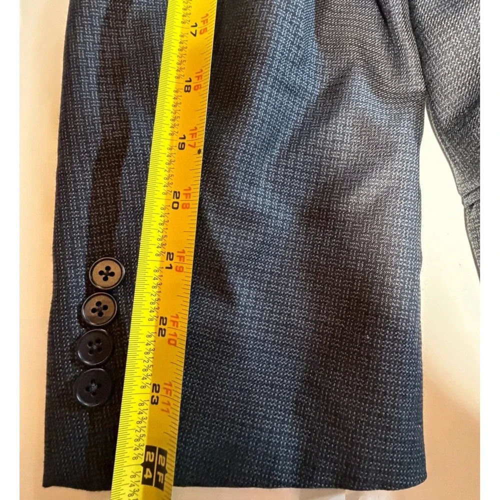 Joseph Abboud Black Label Blazer 44L Silk Wool Gray USA Union Made Sport Coat